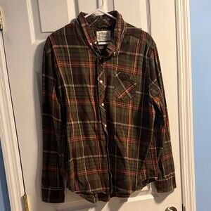 Men's Casual Plaid Button-Down Shirt